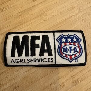 MFA AGRI SERVICES Embroidered Patch Farm Cooperative Shield Vintage 4 1/2 x 2"